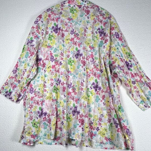 Sag Harbor Womens Button-down 3/4 Sleeve Tunic Plus Size 3X - Picture 4 of 7